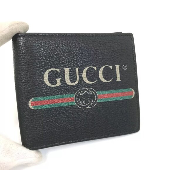 GUCCI 496316 Vintage logo print Compact wallet Folded wallet Unused - Picture 12 of 14